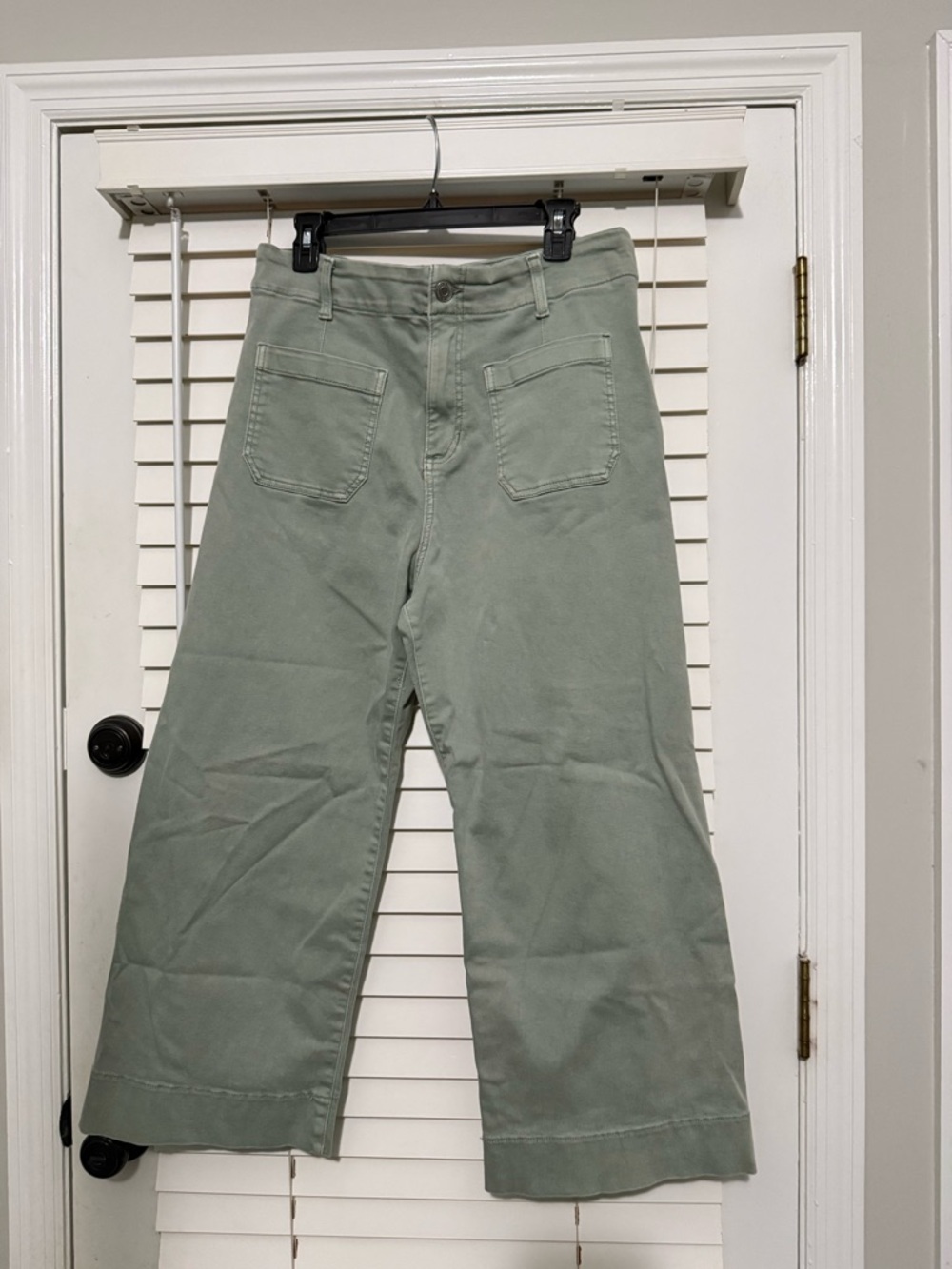 LC Lauren Conrad Light Sage Wide-Leg Cotton Pants